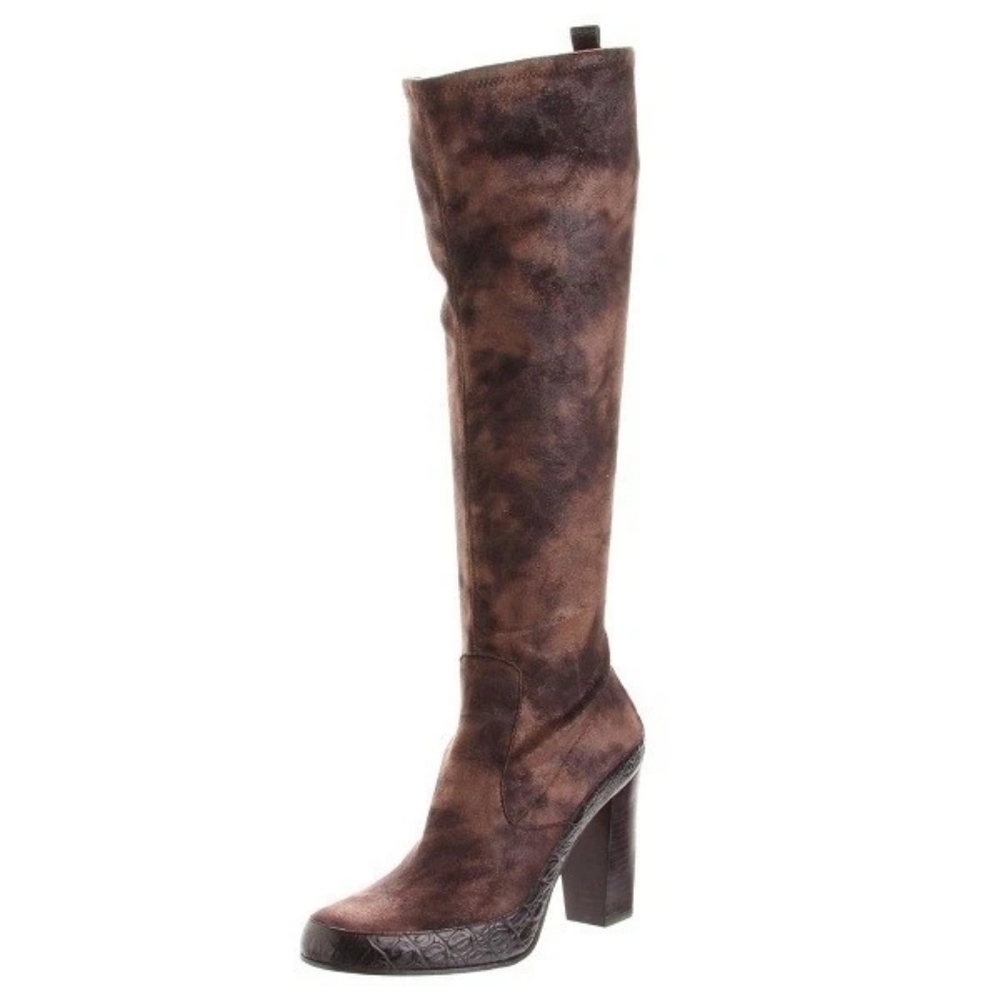 Donald J Pliner - Taupe/xpresso brown leather Suede boots - Size 8